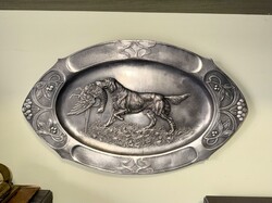 Albert köhler kézzel készült Vadász jelenetes bécsi  fali tányér 1890 körüli