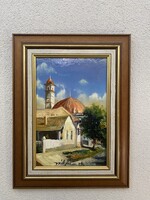 V.Tóth Gábor : Palkonya 20 x 30 olajfestmény keretben