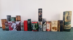 Italos díszdoboz/pléhdoboz gyűjtemény – 20 db, főleg whisky márkák