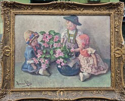 Boemm Ritta / Babák virággal