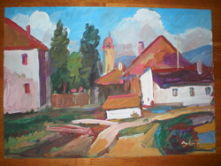 NAGYBÁNYA .  BÁNFI JÓZSEF --- CSODÁLATOSAN SZÉP FESTMÉNY .50 cm X 35 cm