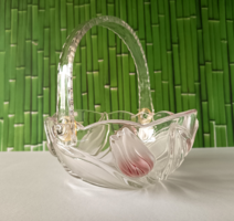 VINTAGE TULIPÁN MINTÁS " WALTHER GLAS NADINE SATIN " FÜLES KÍNÁLÓ TÁL,ASZTALKÖZÉP