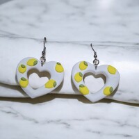 Fehér-citrom fülbevaló