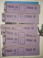 1860 körül, 15 darab színházjegy Magyarországról