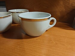 Zsolnay teás csésze 3 darab arany szegéllyel