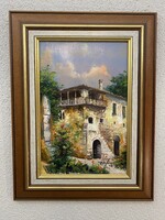 V.Tóth Gábor : Isztria 20 x 30 olajfestmény keretben