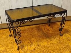 Retro kovácsoltvas kisasztal kisasztal 35x63x32cm