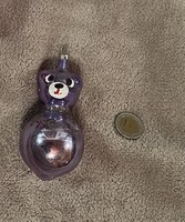 Régi retro  ,üveg  Karácsonyfadísz maci