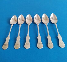 Ezüst 6 darab teáskanál hegedű fazon