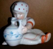 1950'S Vintage BÁJOS ZSOLNAY porcelán -SINKO ANDRÁS TERVEZTE - ANNUSKA JÁTSZIK hibátlan