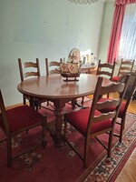 Eladó fa étkezőasztal 8 székkel!