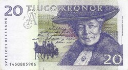 20 Kronor crown 1997-2002 Sweden Nils Holgersson smaller size 2.