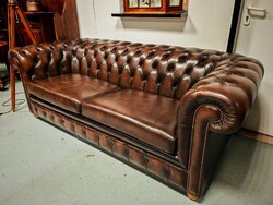 Eredeti antikolt barna angol bőr chesterfield ülőgarnitúra újszerű megkímélt állapotban
