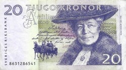 20 Kronor crown 2006 Sweden Nils Holgersson smaller size 2.