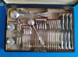 Ezüst 6 személyes evőeszköz készlet 35 darabos hegedű fazon 1.666 gramm