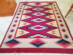 Bordó torontáli kilim szőnyeg - 147x202 cm