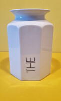 Minimalist white ceramic kitchen storage – WITH 'THE' (TEA) inscription