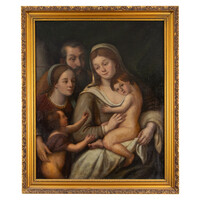 Ismeretlen Osztrák mester - Szent Család Keresztelő Szent Jánossal és Szent Katalinnal