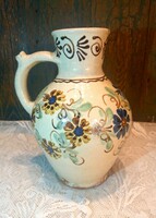 Régi erdélyi vizeskorsó, kanta, népi kerámia, korsó