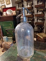 Nagyméretú jelzett szódásüveg, vastag üveg Urbán Imre Kondoros felirattal kb. 2l