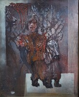 105x90! Babos László (1947 - ) Lány Kutyával c. Képcsarnokos festménye EREDETI GARANCIÁVAL ! Termékk