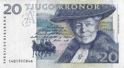 20 kronor korona 1991-92 Svédország Nils Holgersson nagyobbik méret 2.