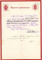 Ügyvédi meghatalmazás, Szeged 1939. Díjjegyes, vízjeles papíron.