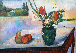Monos József „Csendélet tájképpel”