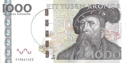 1000 kronor korona 2005 Svédország Nagyon szép