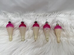 Retro üveg karácsonyfadísz,ejtőernyő