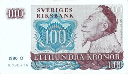 100 kronor korona 1980 Svédország Nagyon szép