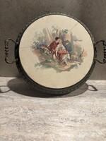 Francia tortatál – 19. századi, kézzel festett jelenettel