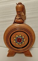 Fa kulacs kézzel festett díszítéssel   30/20 Cm