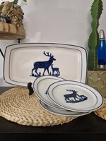 Hollóházi tálaló készlet 3dt kistányérral