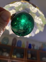 Antique Christmas tree thick-walled glass ball, glass ornament. The green one is 4 cm, the white one is 5.5 cm