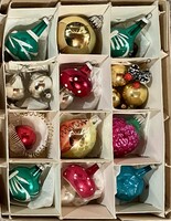 Régi retro  ,üveg  Karácsonyfadísz díszek