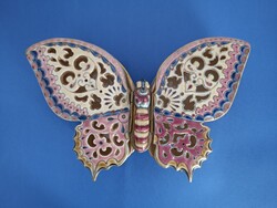 Rendkívül ritka! Zsolnay pillangós asztalközép, kínáló