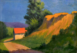 XX. sz. első fele erdélyi festő: NAGYBÁNYA KÖRNYÉKI TÁJ