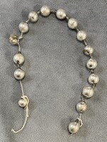 Antique Christmas tree thin glass bead garland with 14 pieces of intact glass. Size 2.5x3.5 cm, length 54 cm.