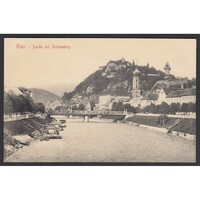 Ausztria,Stájerország - Graz - Murai látkép a kastélyheggyel 1902