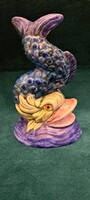 Régi keleti sárkányhal, koi hal porcelán szobor (L5925)