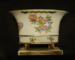 Herendi Viktória mintás, ovális körmös váza / asztalközép kínáló