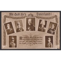 Németország,II. Vilmos császár fiai a haza védelmében - Propaganda képeslap 1915