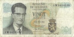 20 frank francs 1964 Belgium 2.