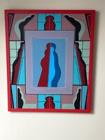 Deim Pál " Ikon" című alkotása 60x50cm vásznazott lemezen.  Azonnal falra akasztható állapotban
