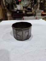 Régi ezüstözött réz tál