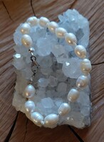 Valódi barokk gyöngy karkötő ezüst kapoccsal