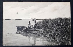 Vadkacsa vadászat a Balatonon 1916 képeslap Divald és Monostoi