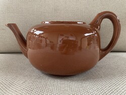 Fischer Emil (1863–1937) csokibarna teáskanna fényes mázzal, art deco