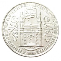 India,1 rupee 1925 - Hyderabad hercegi állam EF+ ezüst 11.178g818